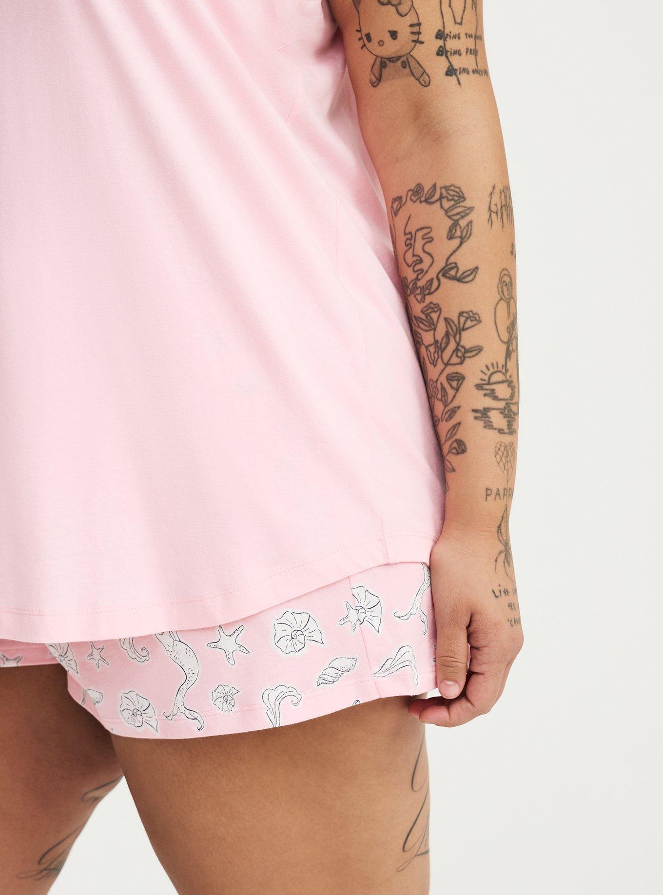 Cotton Racerback Sleep Tank, SHELL YEAH TICKLED PINK, alternate