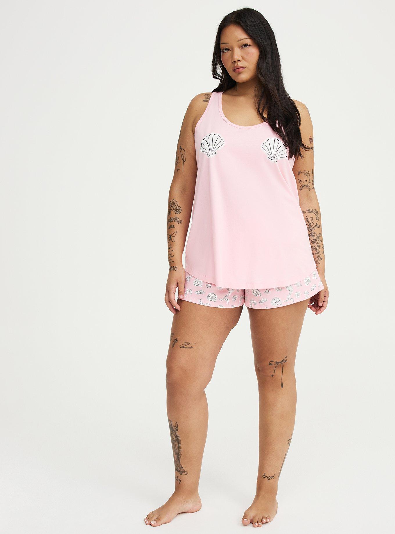 Cotton Racerback Sleep Tank, SHELL YEAH TICKLED PINK, alternate