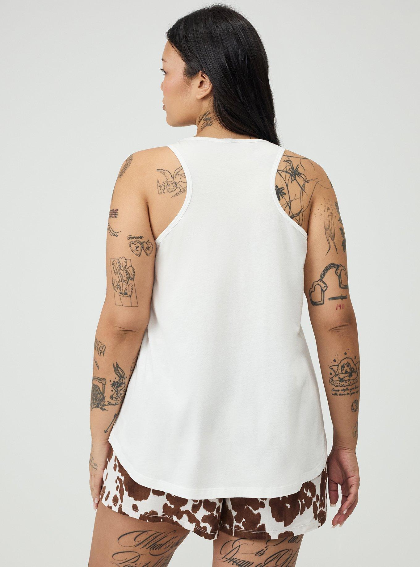 Plus Size Cotton Racerback Sleep Tank, FEELING ROWDY, alternate