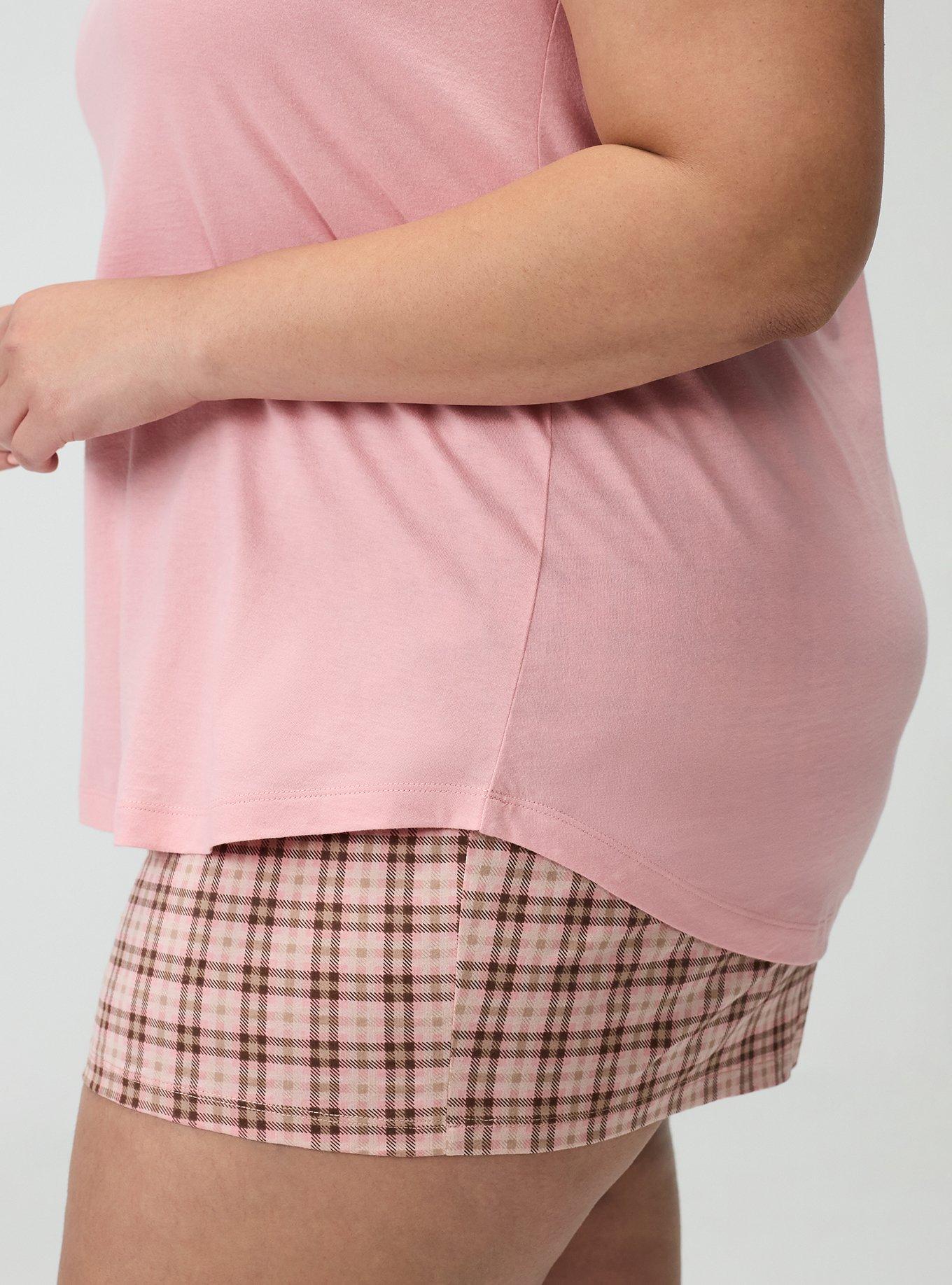 Plus Size Cotton Racerback Sleep Tank, CANT TALK SELF CARE PINK, alternate
