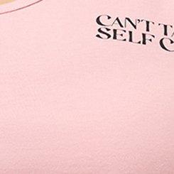 Plus Size Cotton Racerback Sleep Tank, CANT TALK SELF CARE PINK, swatch