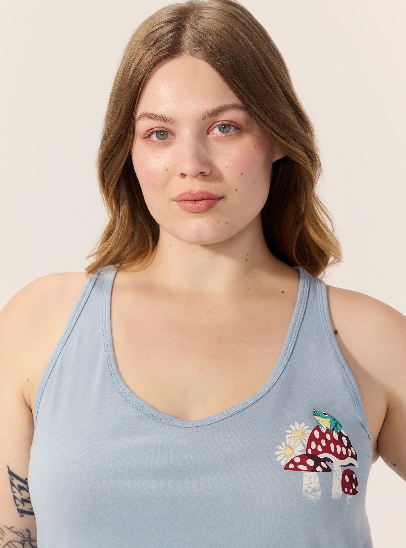 Cotton Racerback Sleep Tank, FROGGY MUSHROOM, alternate