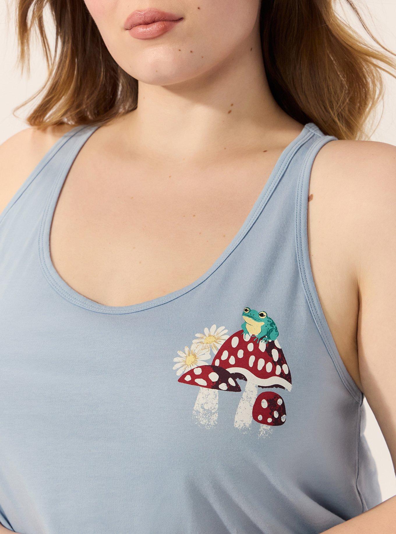 Cotton Racerback Sleep Tank, FROGGY MUSHROOM, alternate