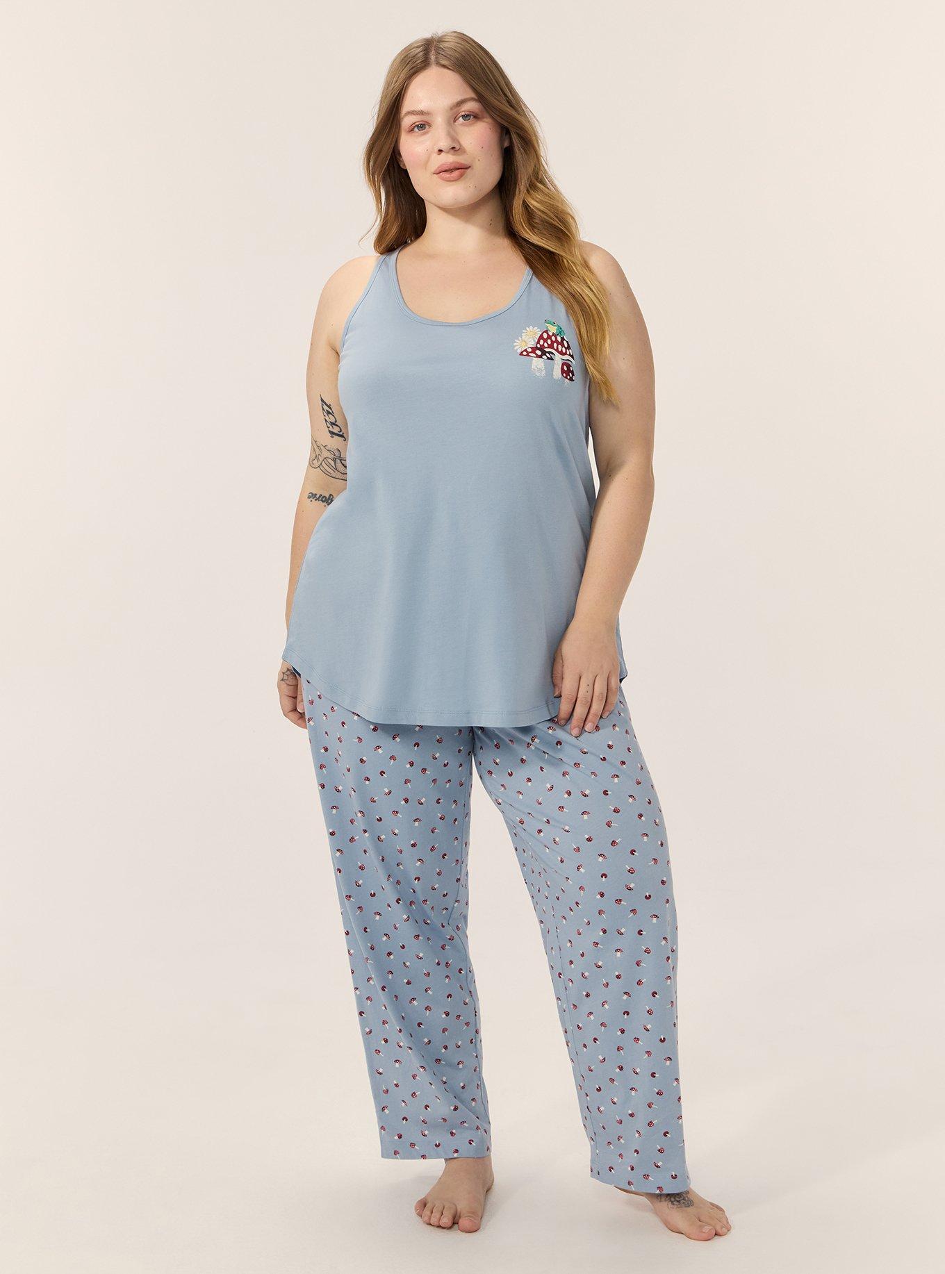 Cotton Racerback Sleep Tank, FROGGY MUSHROOM, alternate