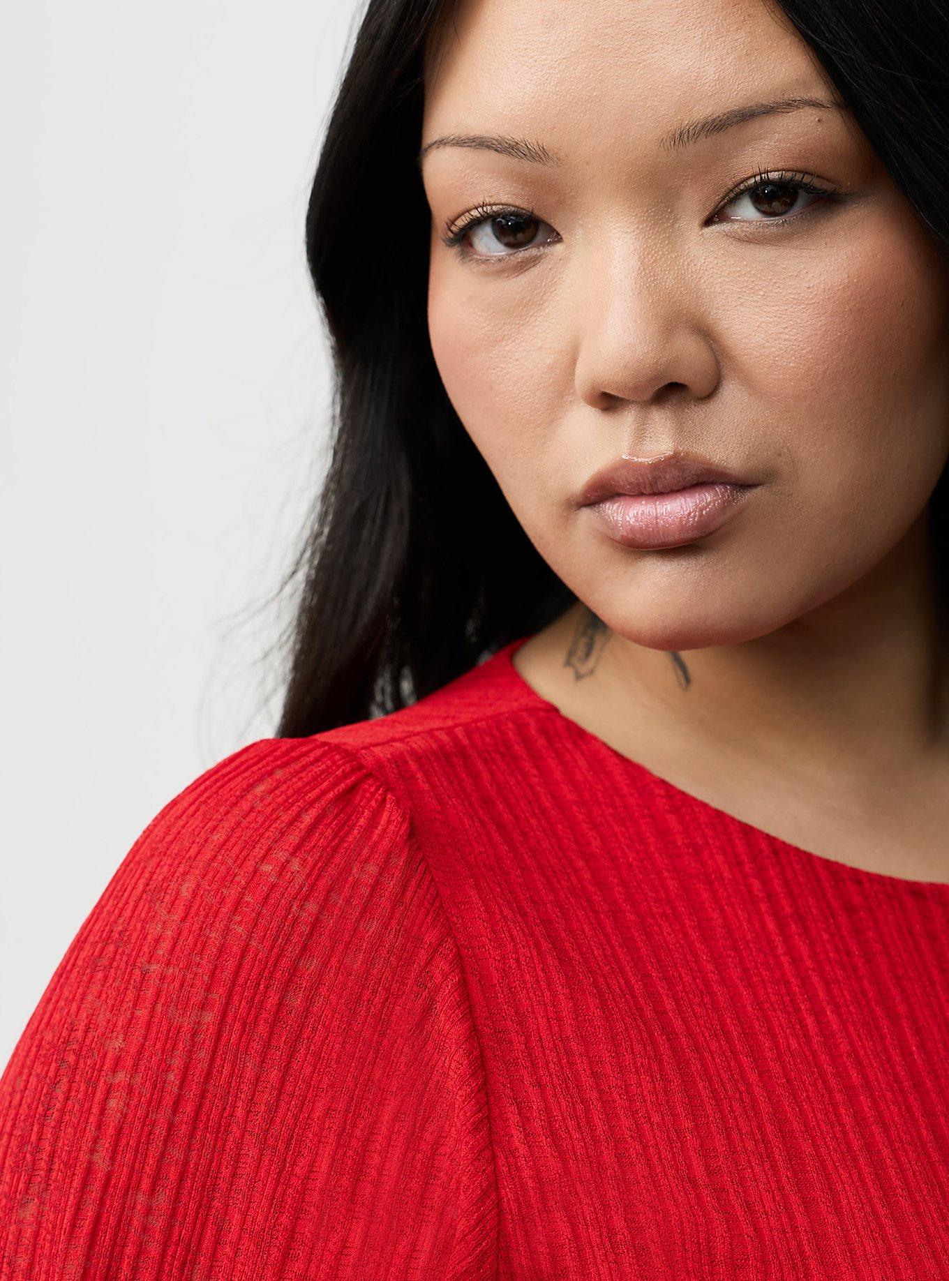 Tiered Keyhole Mini Dress, URBAN RED, alternate