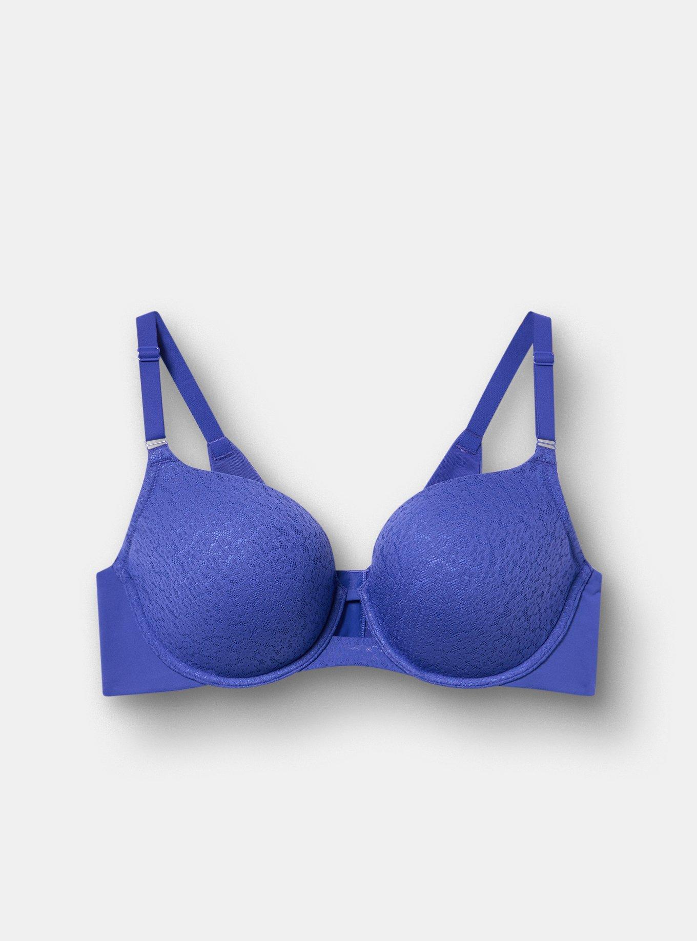 Perfect Coverage Lightly Lined Lace Bra, ROYAL BLUE, hi-res