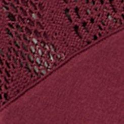 Cozy Fleece Relaxed Crochet Yoke Hoodie, MAROON BANNER, swatch