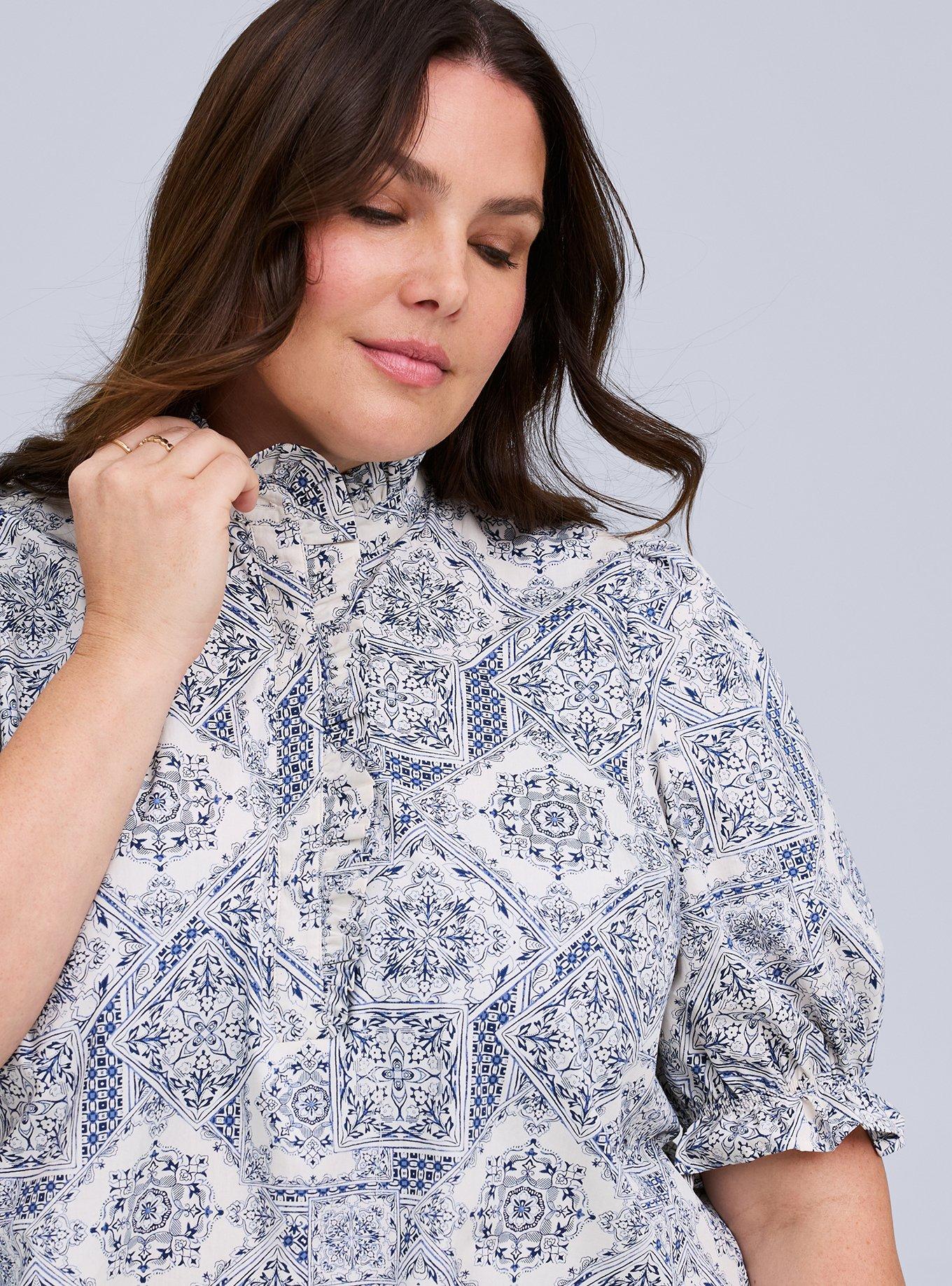 Belle Isle Ruffle Neck Puff Sleeve Top