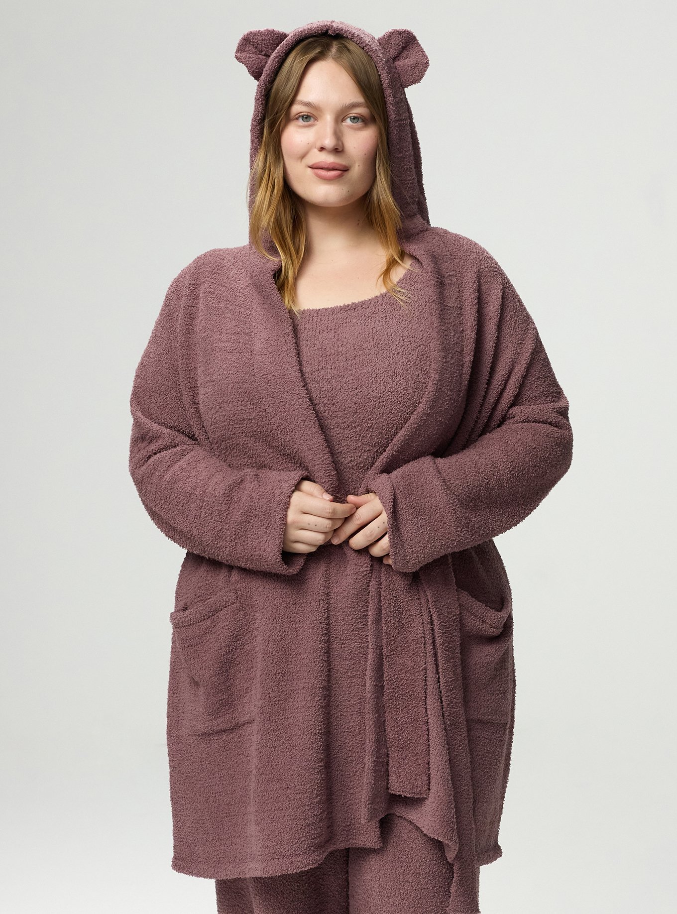 Teddy Lounge Robe, ROSE TAUPE, alternate
