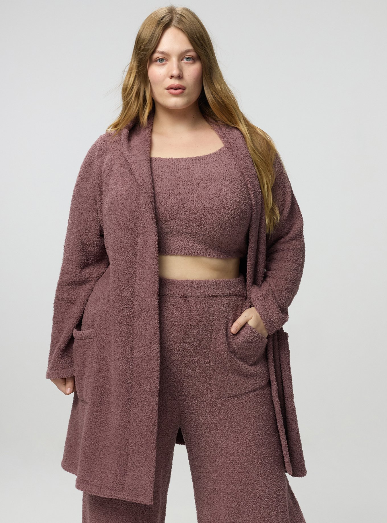 Teddy Lounge Robe, ROSE TAUPE, alternate