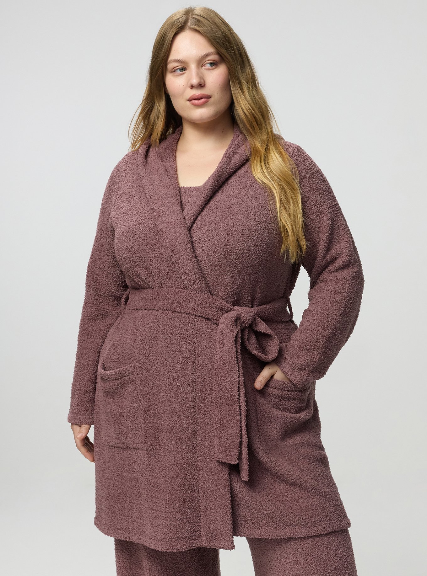 Teddy Lounge Robe, ROSE TAUPE, hi-res