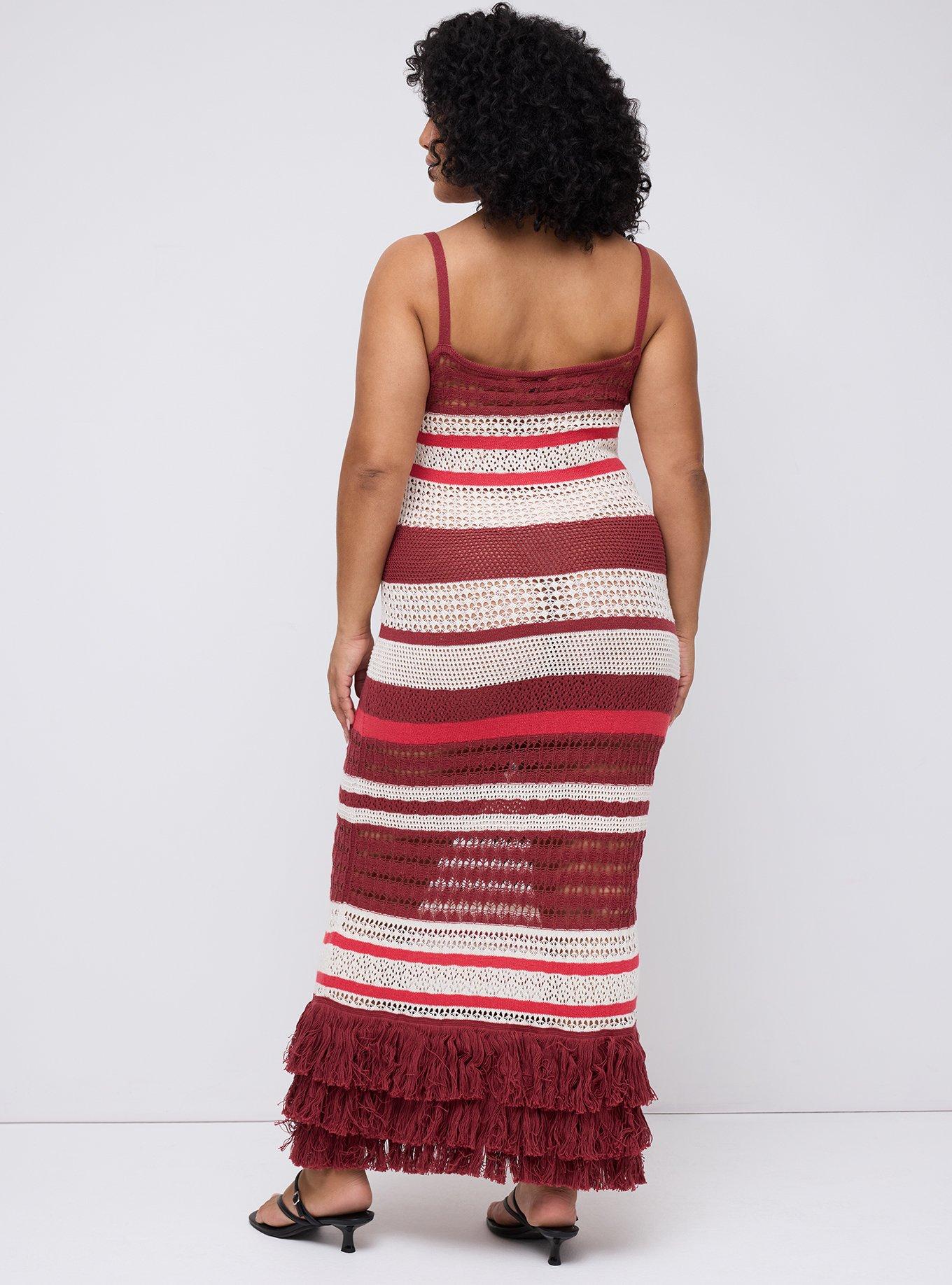 Studio Fringe Knit Maxi Dress