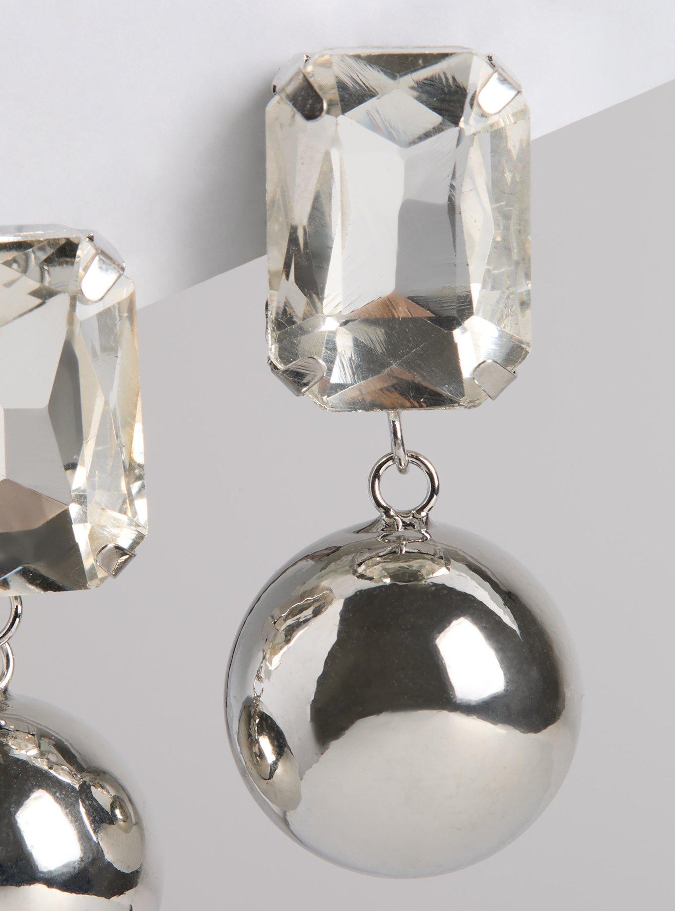 Rhinestone Ball Drop Earring