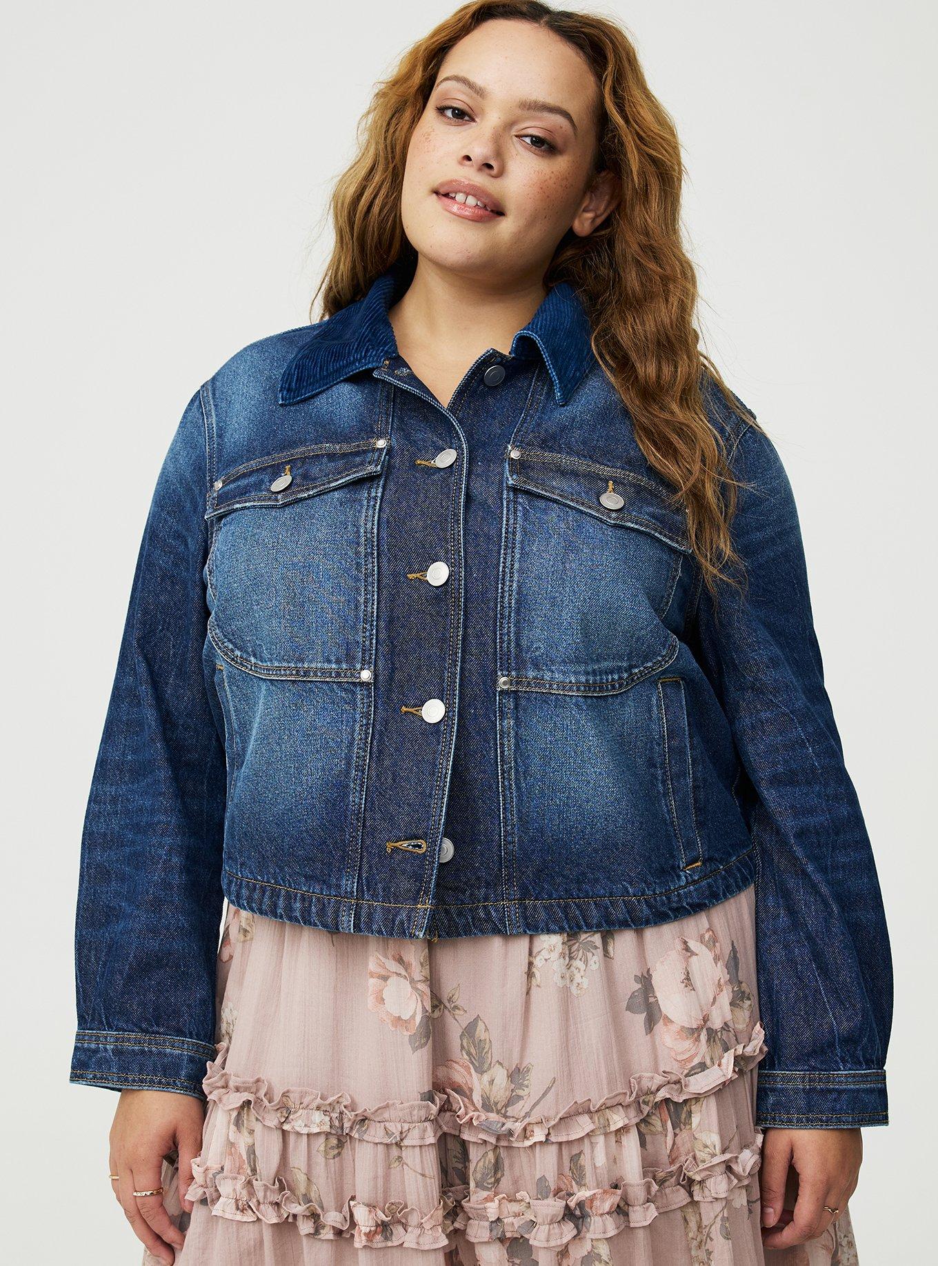 Festi Corduroy Trim Denim Jacket