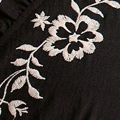 Plus Size Festi Embroidered Tiered Maxi Dress, DEEP BLACK, swatch