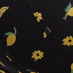 Wire-Free Push-Up Faux Embroidered Bra, LEMONS FAUX EMBROIDERY BLACK, swatch