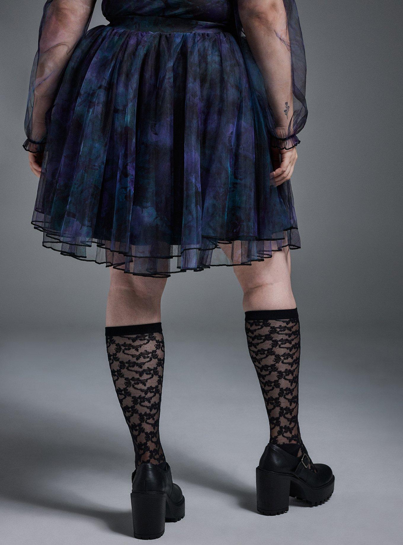 Nightfall Double Layer Mesh Mini Skirt, SPELL FLORAL MULTI, alternate