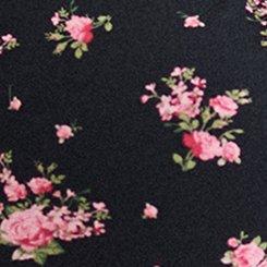 Retro Chic Off-Shoulder Flutter Sleeve Top, ROMY ROSES FLORAL BLACK, swatch