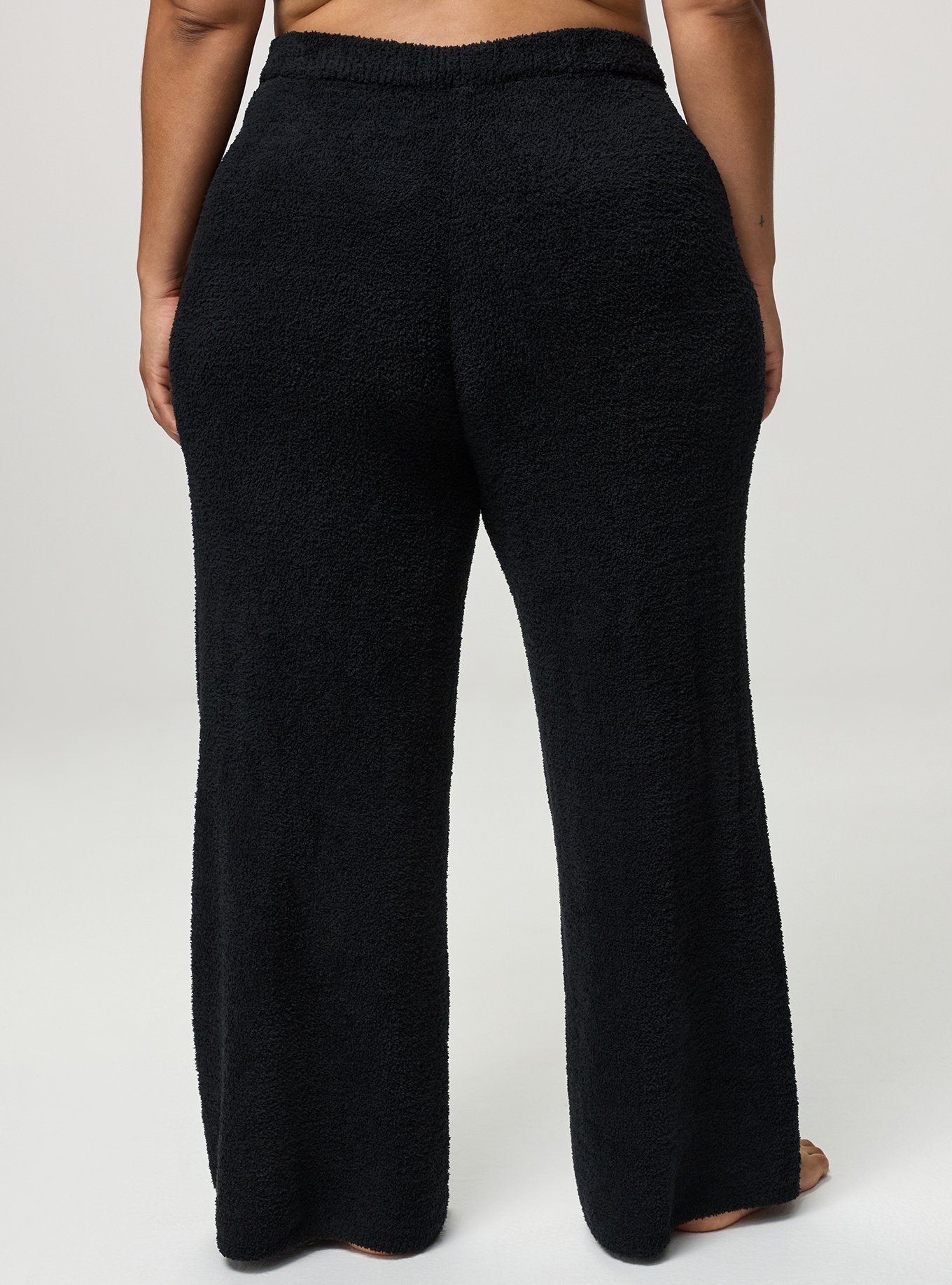 Teddy Wide Leg Lounge Pant, DEEP BLACK, alternate