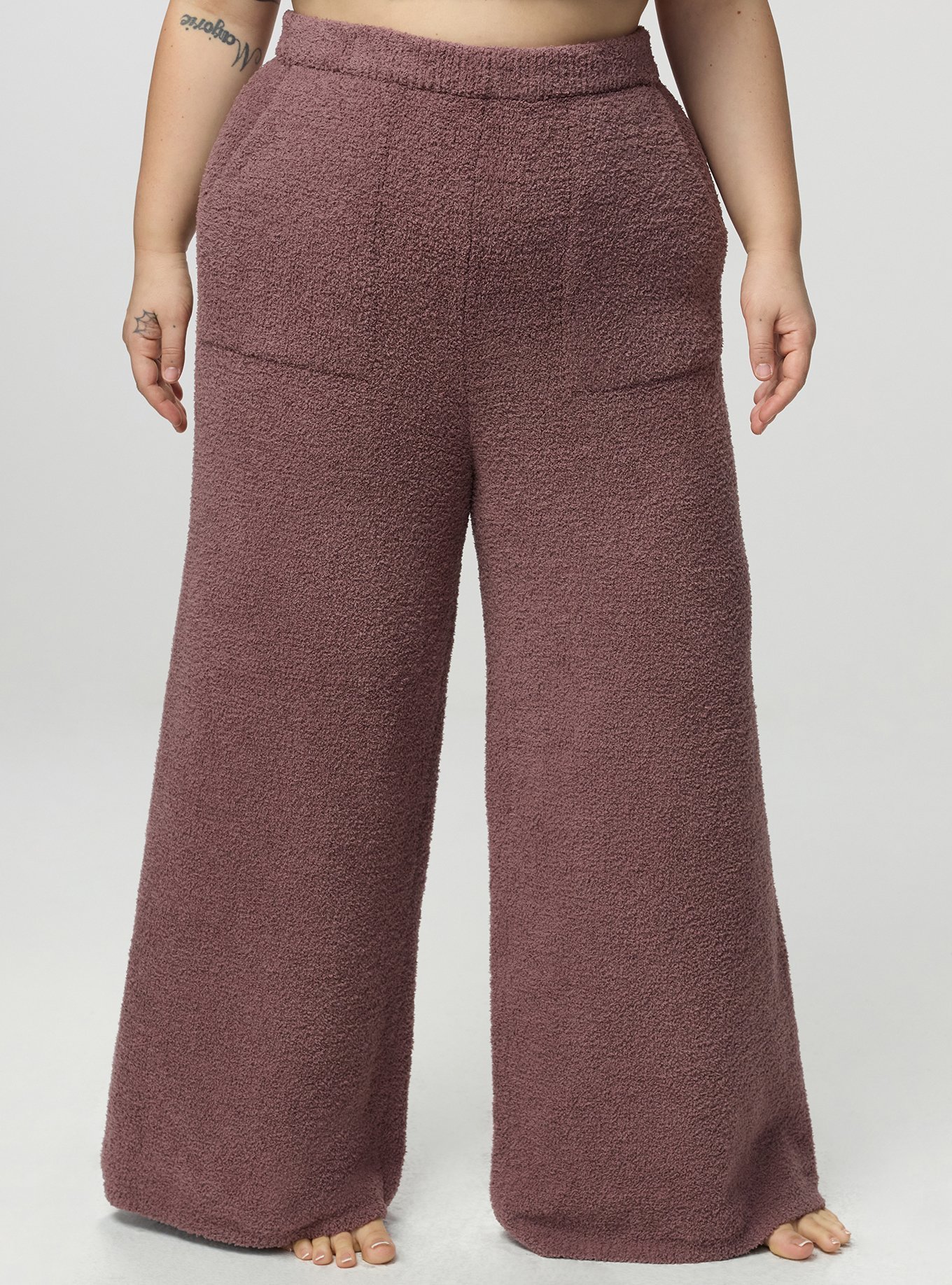 Teddy Wide Leg Lounge Pant, ROSE TAUPE, alternate