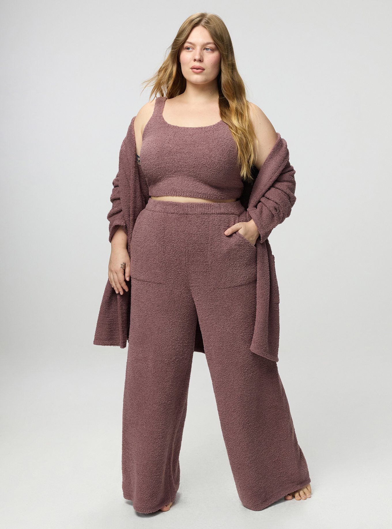 Teddy Lounge Crop Tank, ROSE TAUPE, alternate