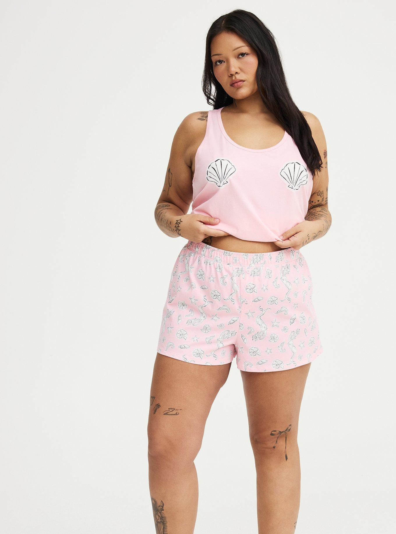 Cotton Sleep Short, SHELL MERMAID PINK, alternate