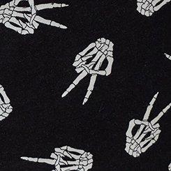 Cotton Sleep Short, PEACE SKELLY HANDS BLACK, swatch