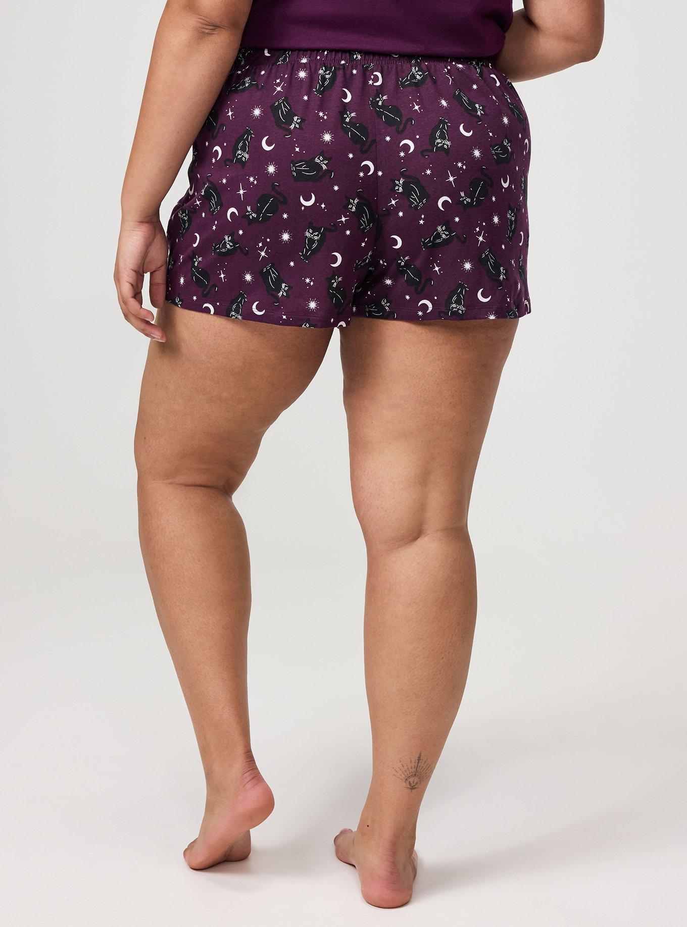 Cotton Sleep Short, SABRINA CATS PURPLE, alternate
