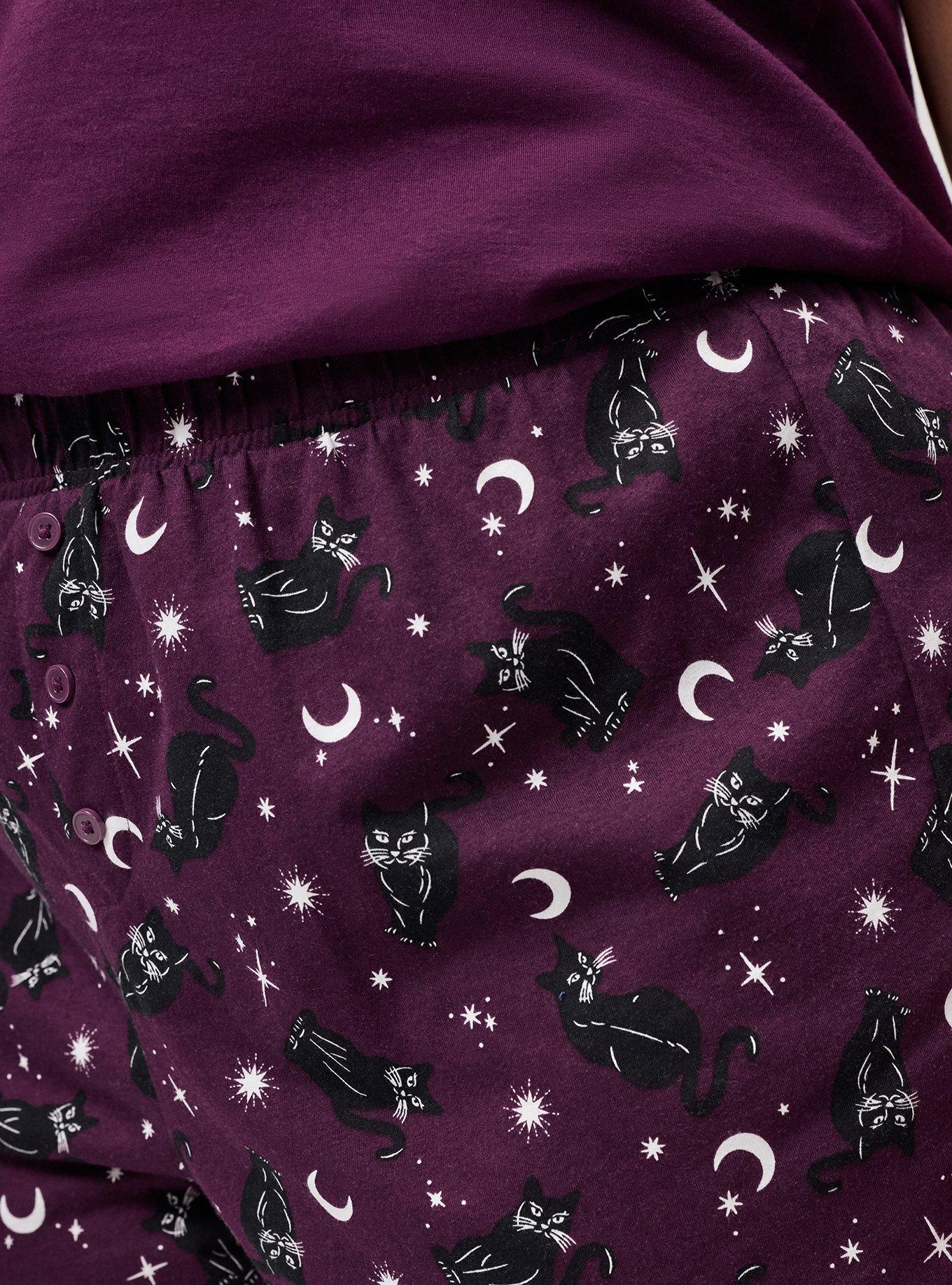 Cotton Sleep Short, SABRINA CATS PURPLE, alternate