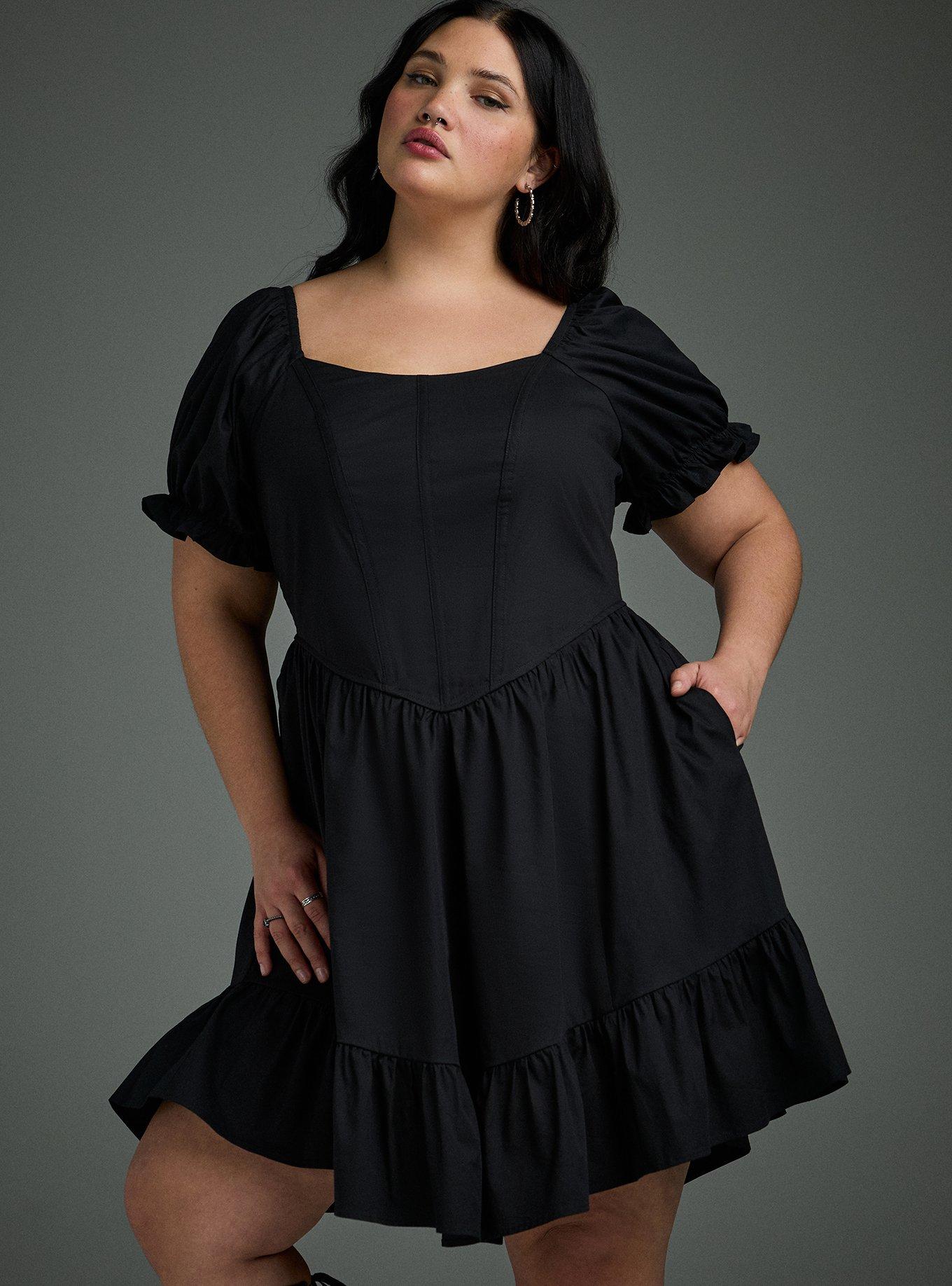 Nightfall Corset Midi Dress, DEEP BLACK, alternate