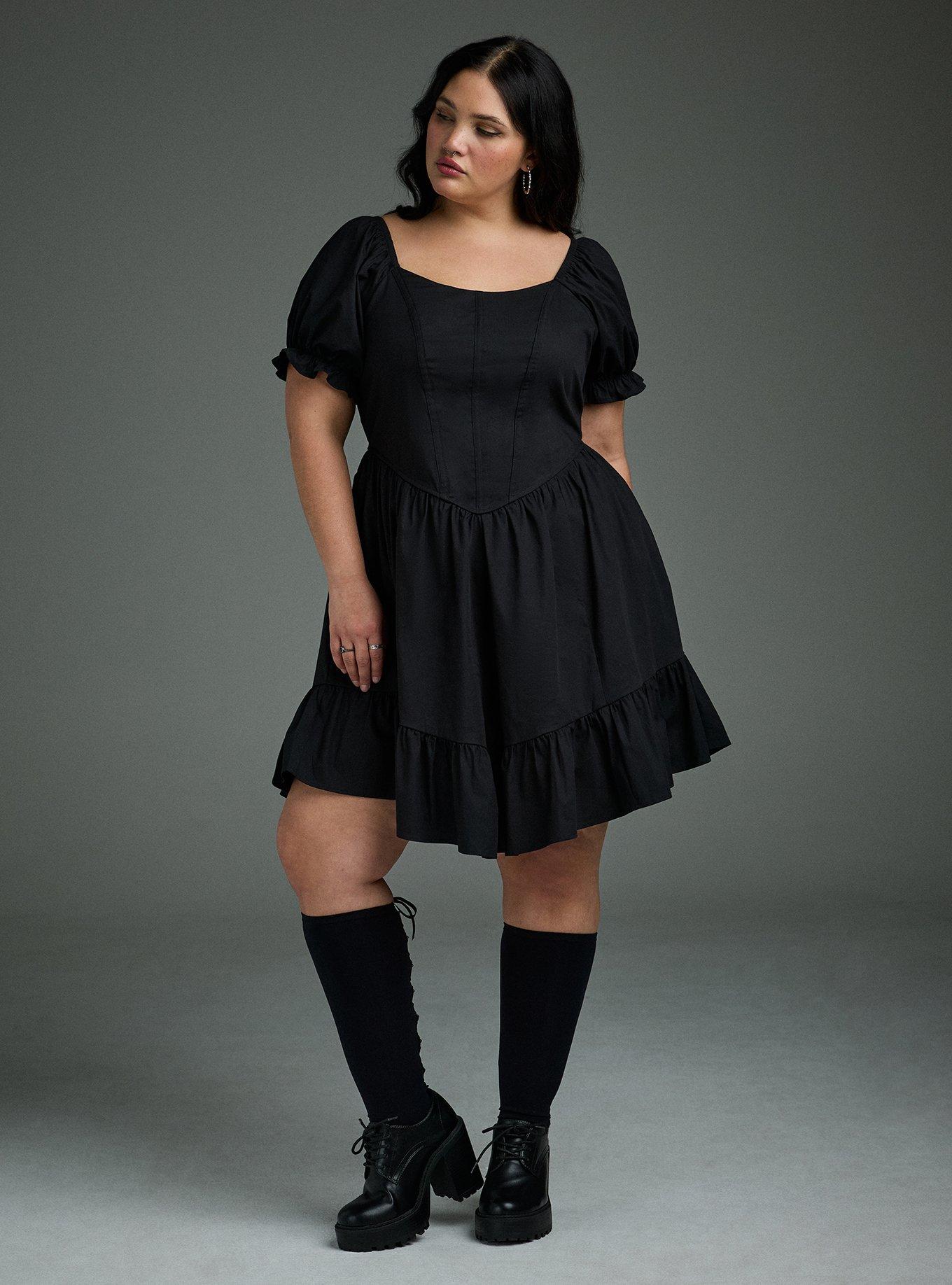 Nightfall Corset Midi Dress, DEEP BLACK, alternate