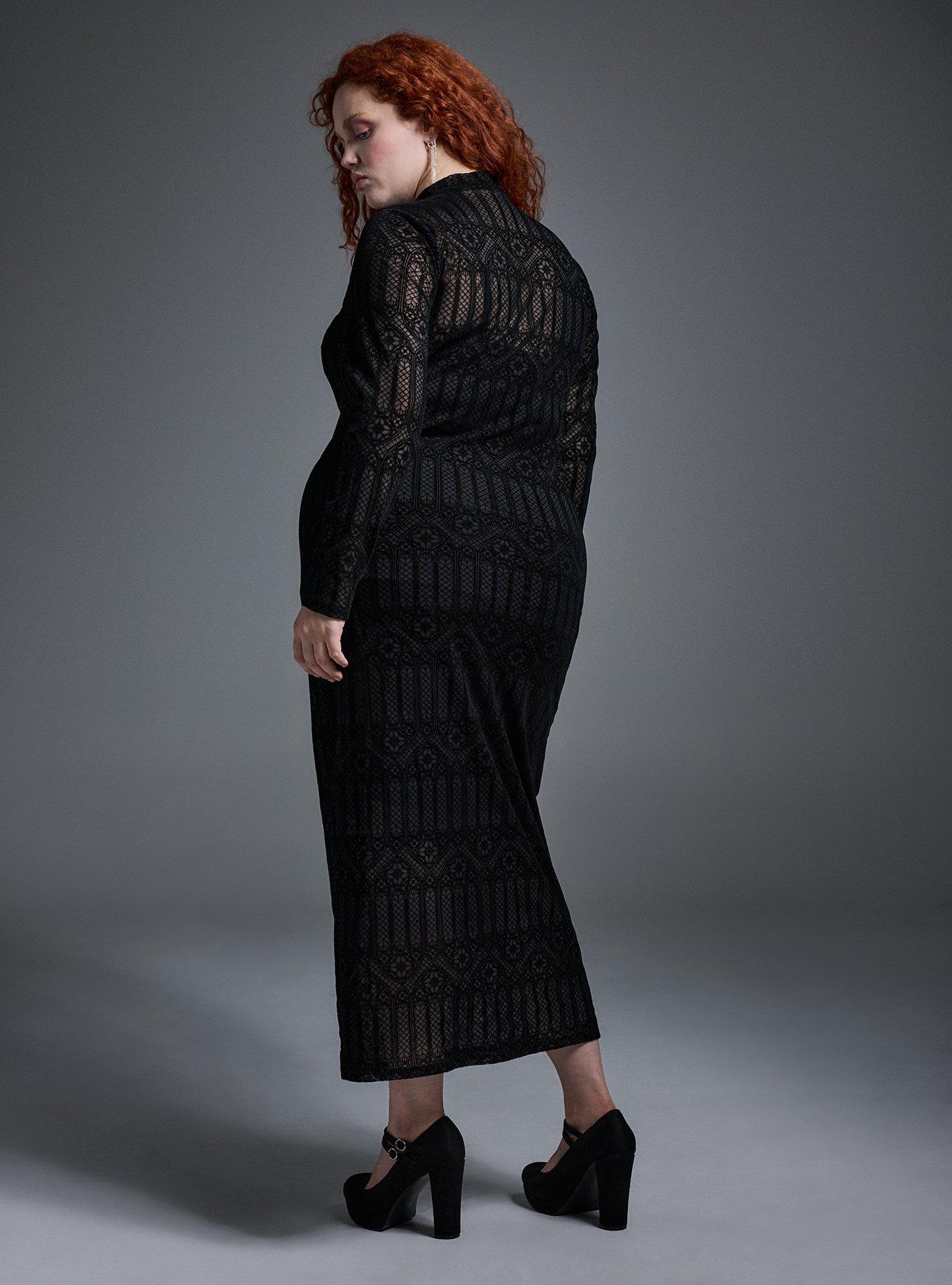 Nightfall Mock Neck Maxi Dress, GOTHIC WINDOWS BLACK, alternate