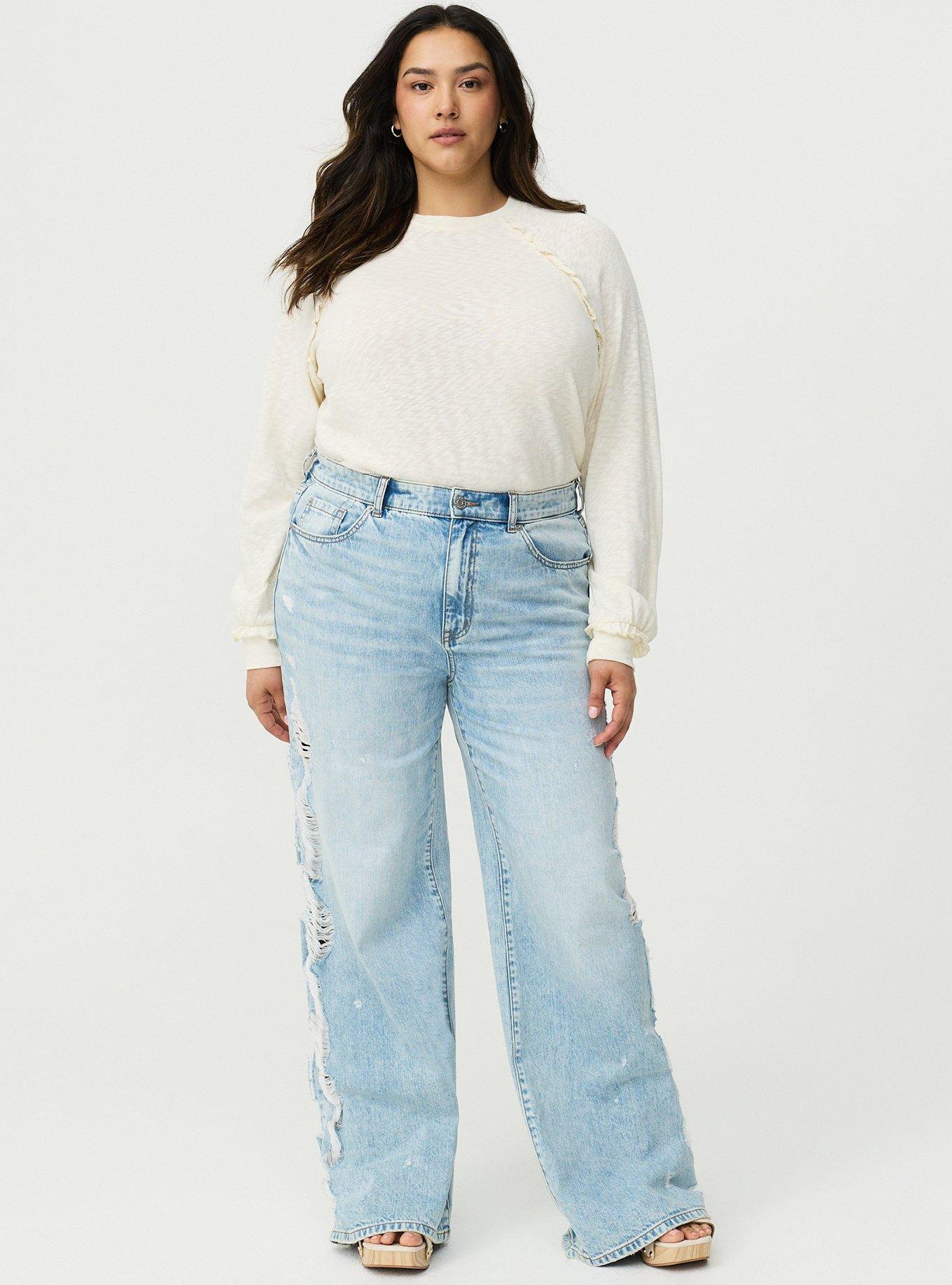 Slub Knit Ruffle Top, WHISPER WHITE, alternate