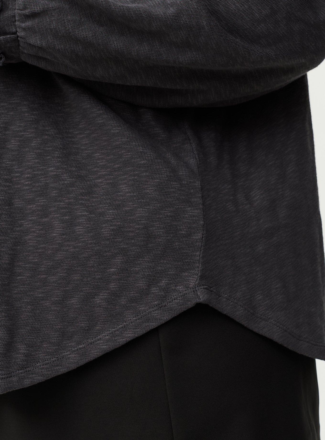 Slub Knit Ruffle Top, OBSIDIAN, alternate