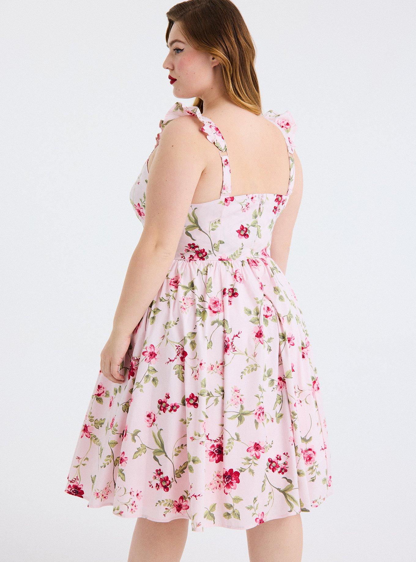 Retro Chic Flutter Sleeve Poplin Midi Dress