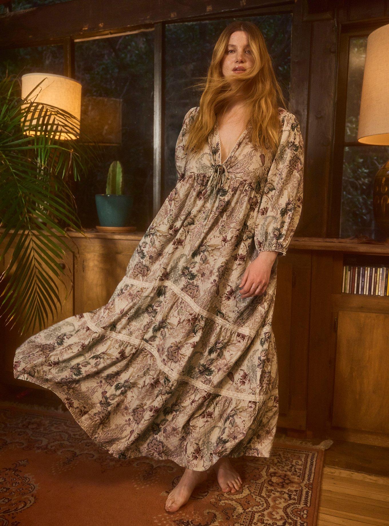 knee length dresses for ladies Plus Size Spaghetti Strap Boho Maxi Dress – SNAG-SHOP main image 1