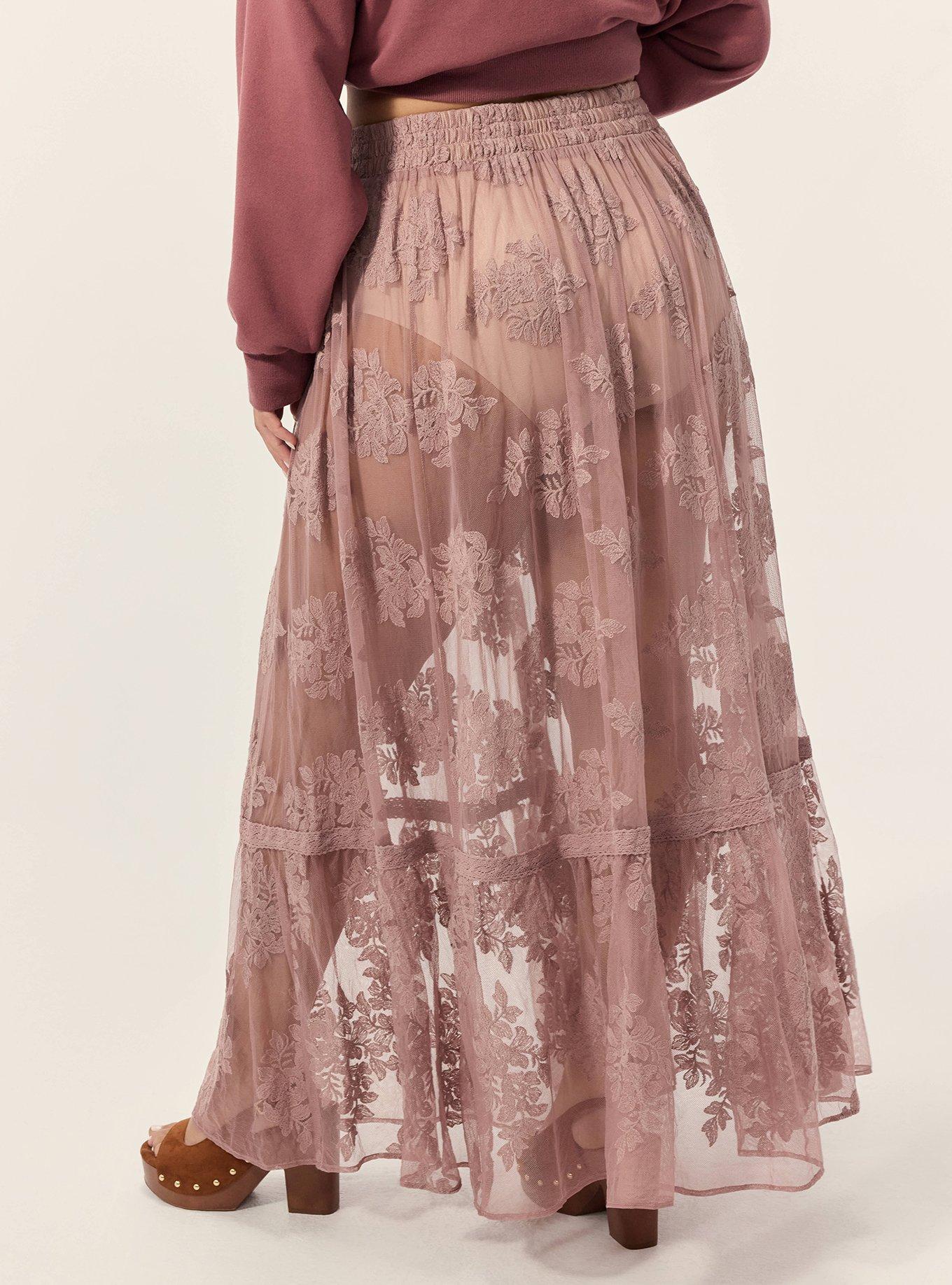 Festi Embroidered Lace Maxi Skirt, DEAUVILLE MAUVE, alternate