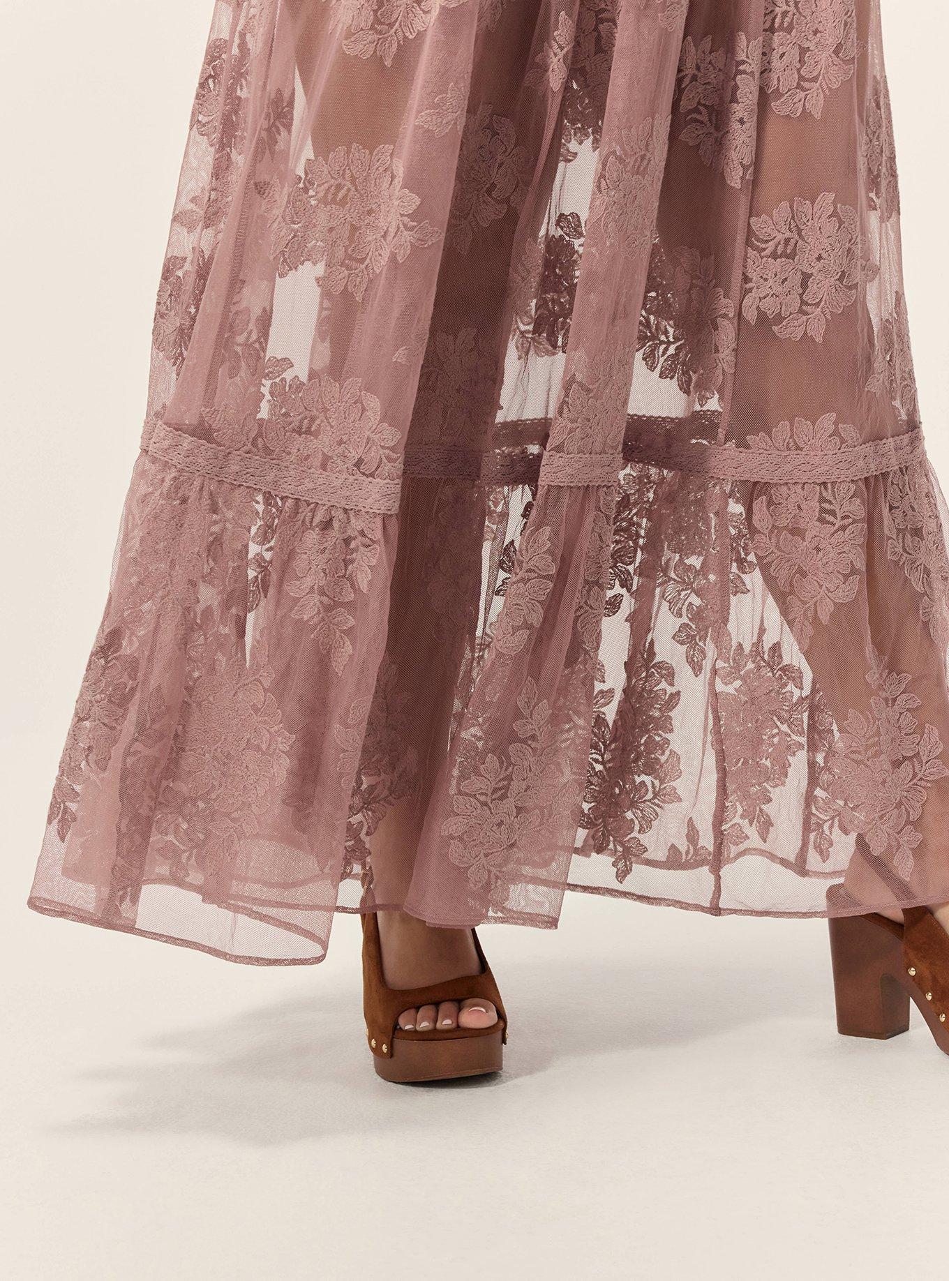 Festi Embroidered Lace Maxi Skirt, DEAUVILLE MAUVE, alternate