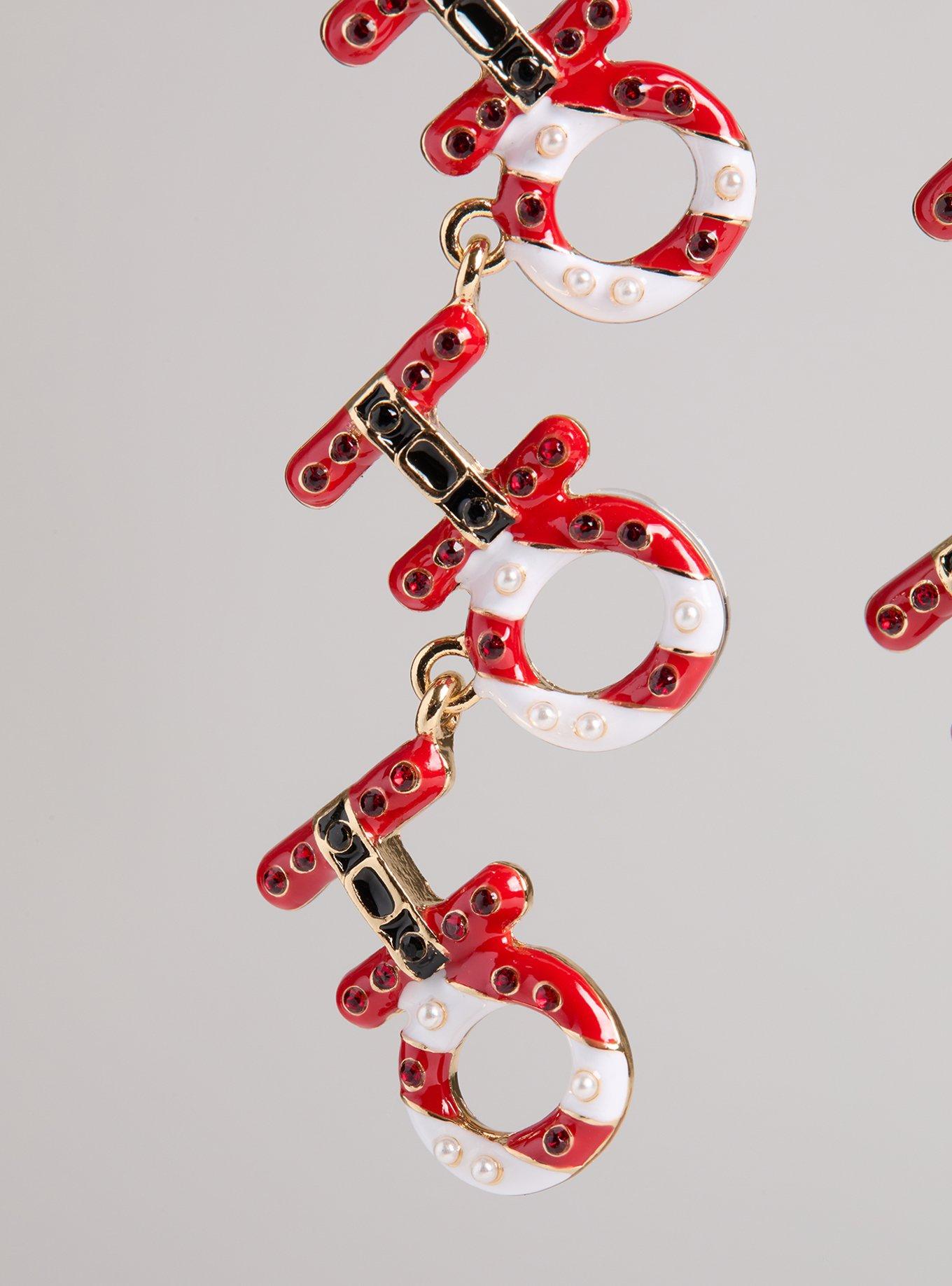 Candy Cane Ho Ho Ho Earrings