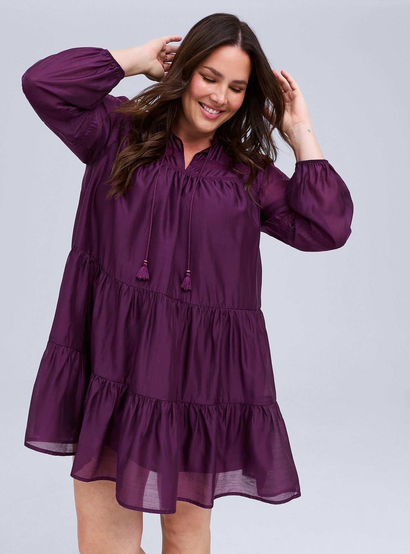 Belle Isle Embroidered Trim Tiered Dress, WINTER BLOOM, alternate