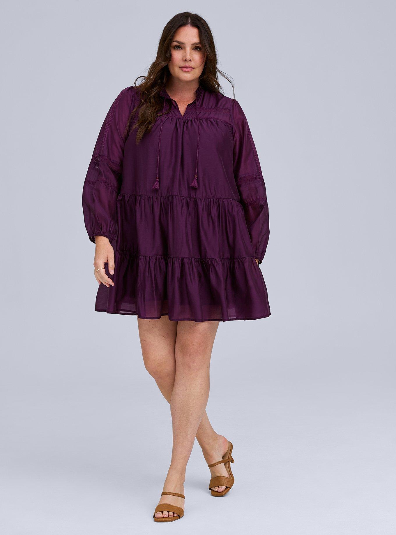 Belle Isle Embroidered Trim Tiered Dress, WINTER BLOOM, alternate