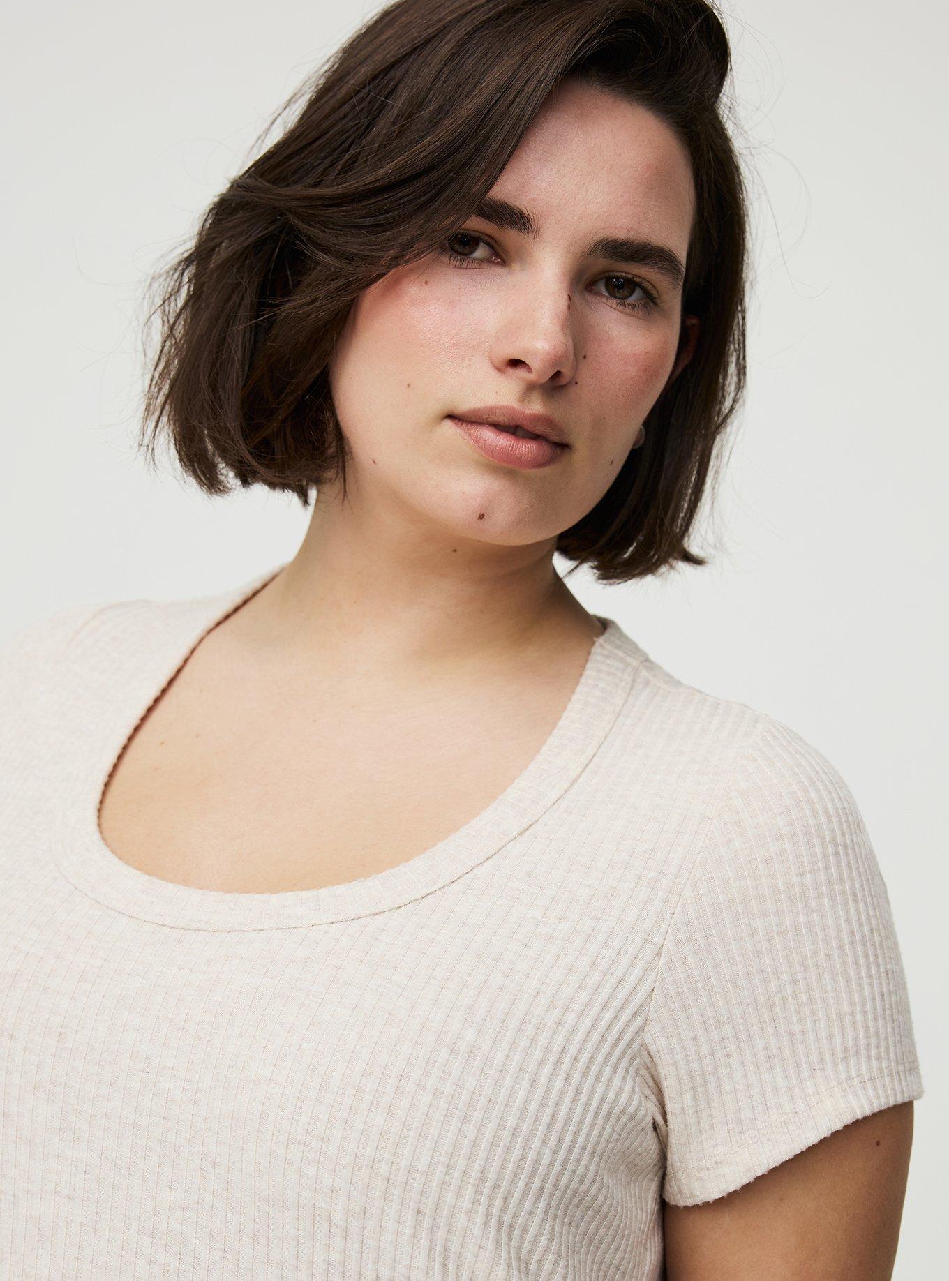 Hacci Rib Scoop Top, OATMEAL HEATHER, alternate