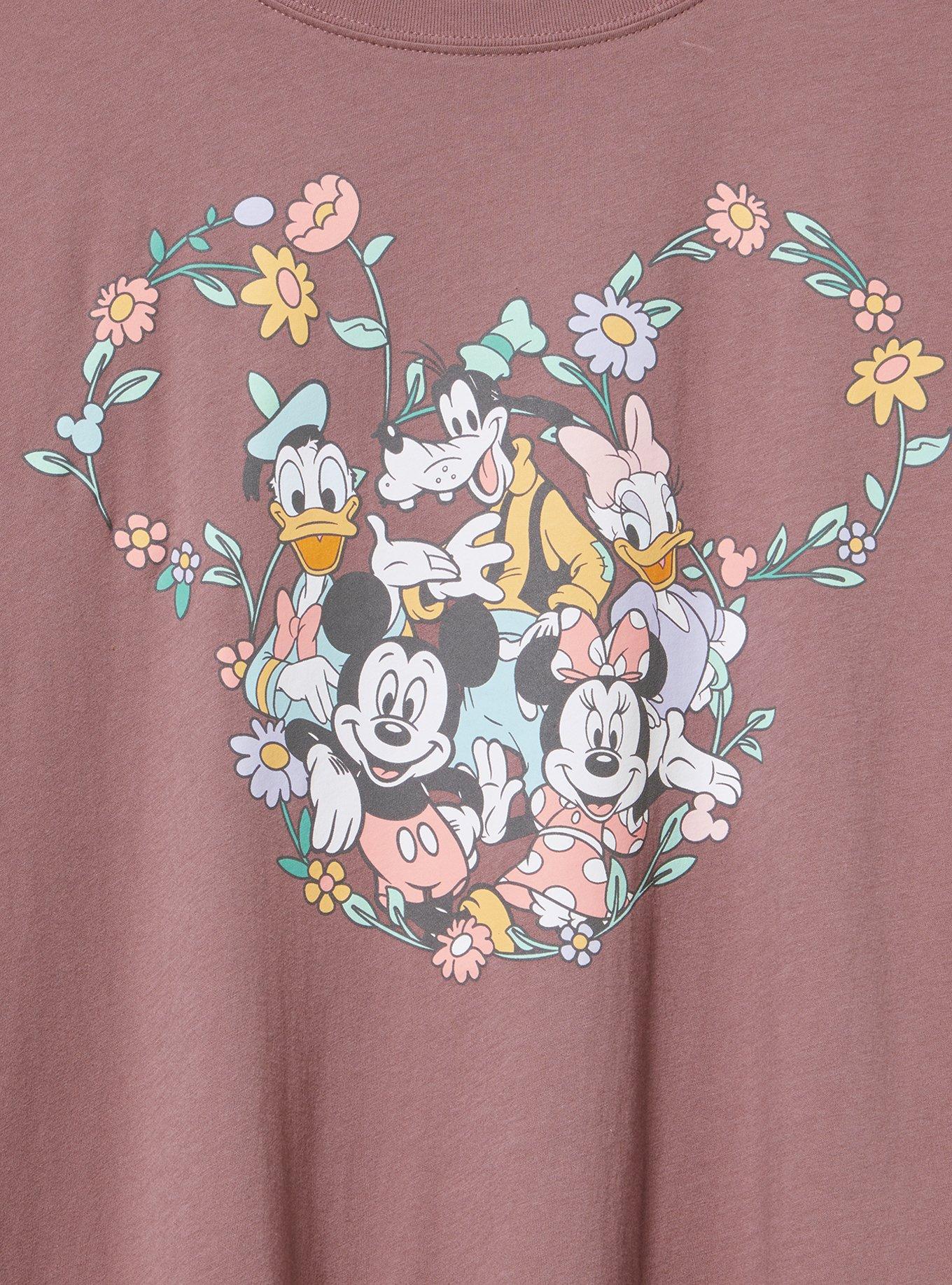 Mickey Mouse Classic Cotton Tee, MICKEY FLORAL ROSE TAUPE, alternate