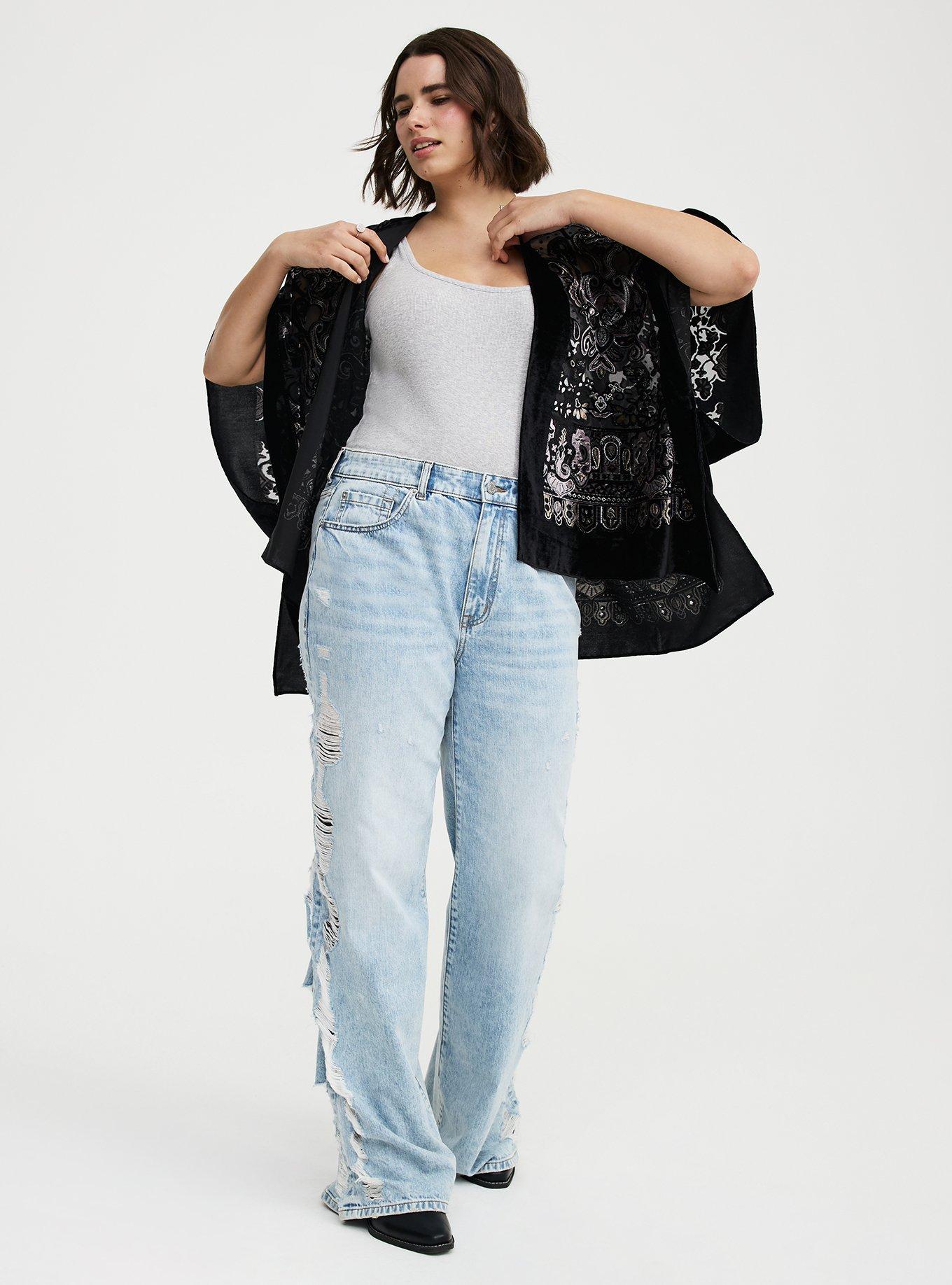 Embellished Burnout Ruana, , alternate