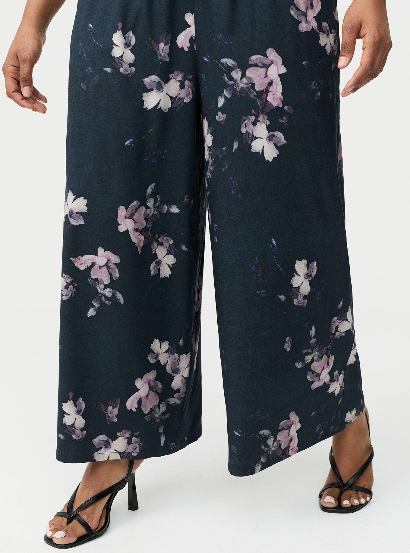 Challis Wide Leg Jumpsuit, MYSTERY FLORAL NAVY, alternate