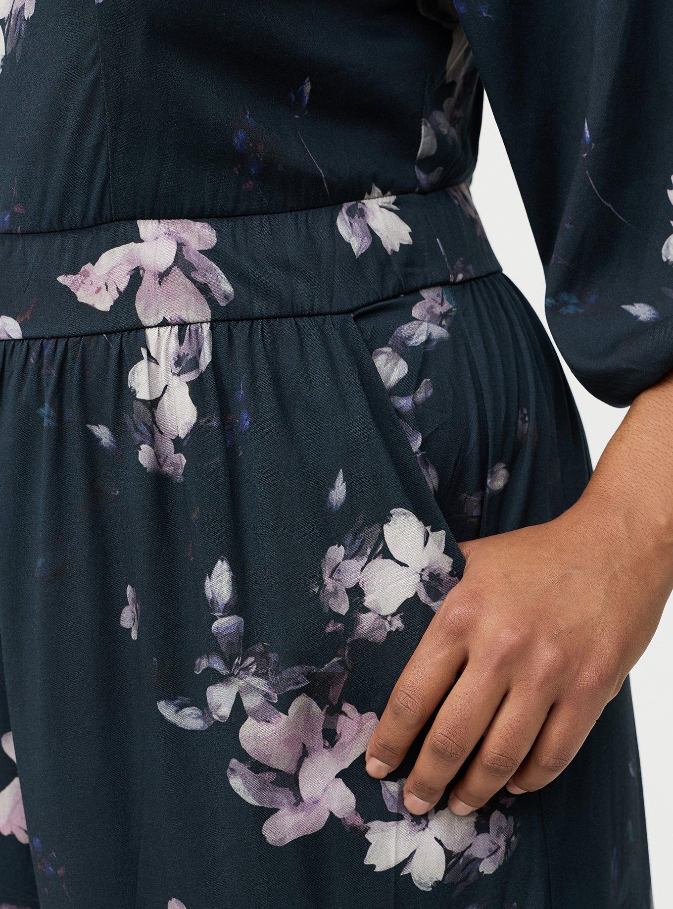 Challis Wide Leg Jumpsuit, MYSTERY FLORAL NAVY, alternate