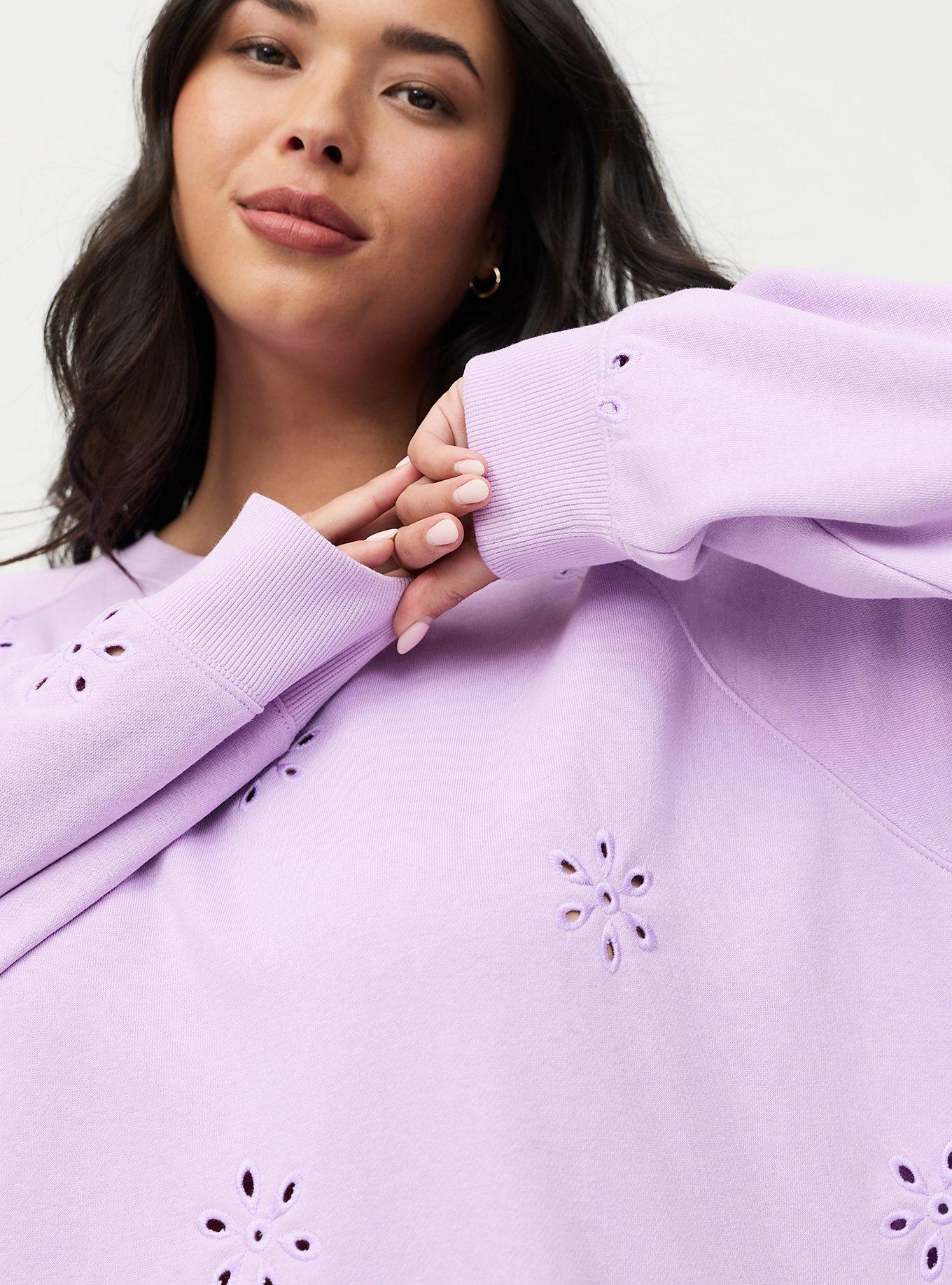 Eyelet Relaxed Sweatshirt