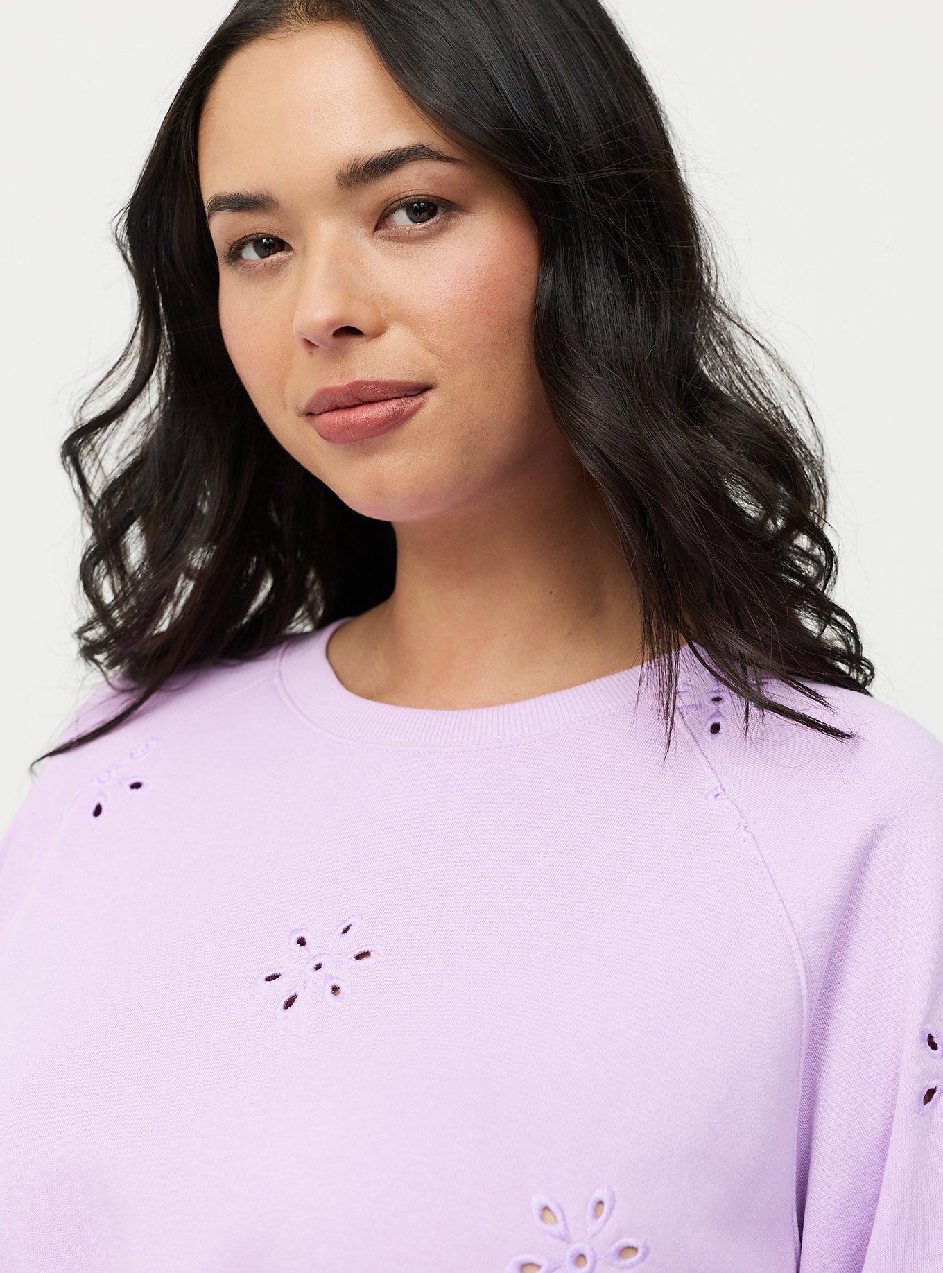 Eyelet Relaxed Sweatshirt
