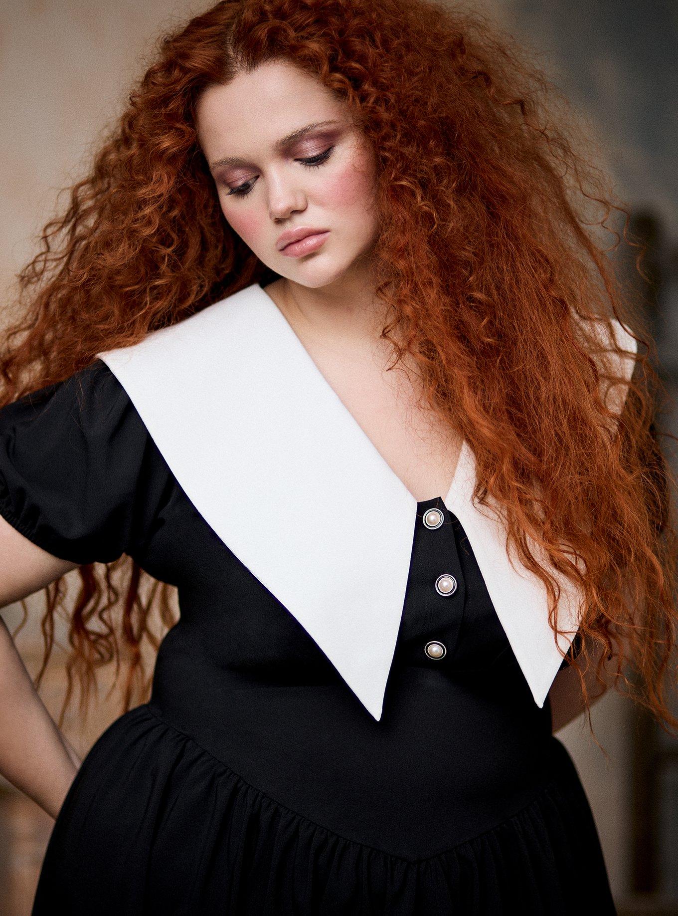 Nightfall Collared Mini Dress, DEEP BLACK, alternate