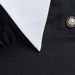 Nightfall Collared Mini Dress, DEEP BLACK, swatch